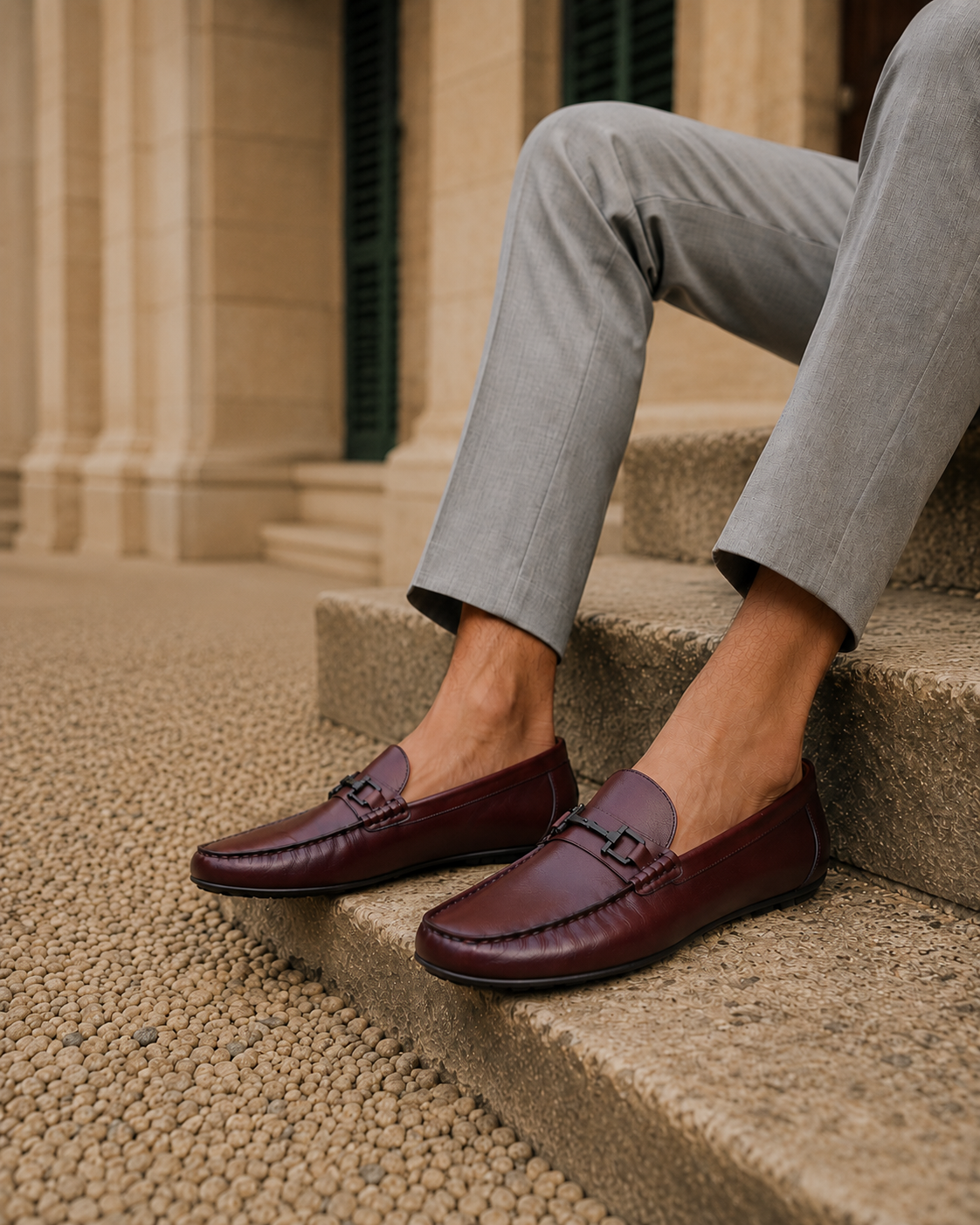Paolo Leather Loafers Slip-on Shoe  Bordo