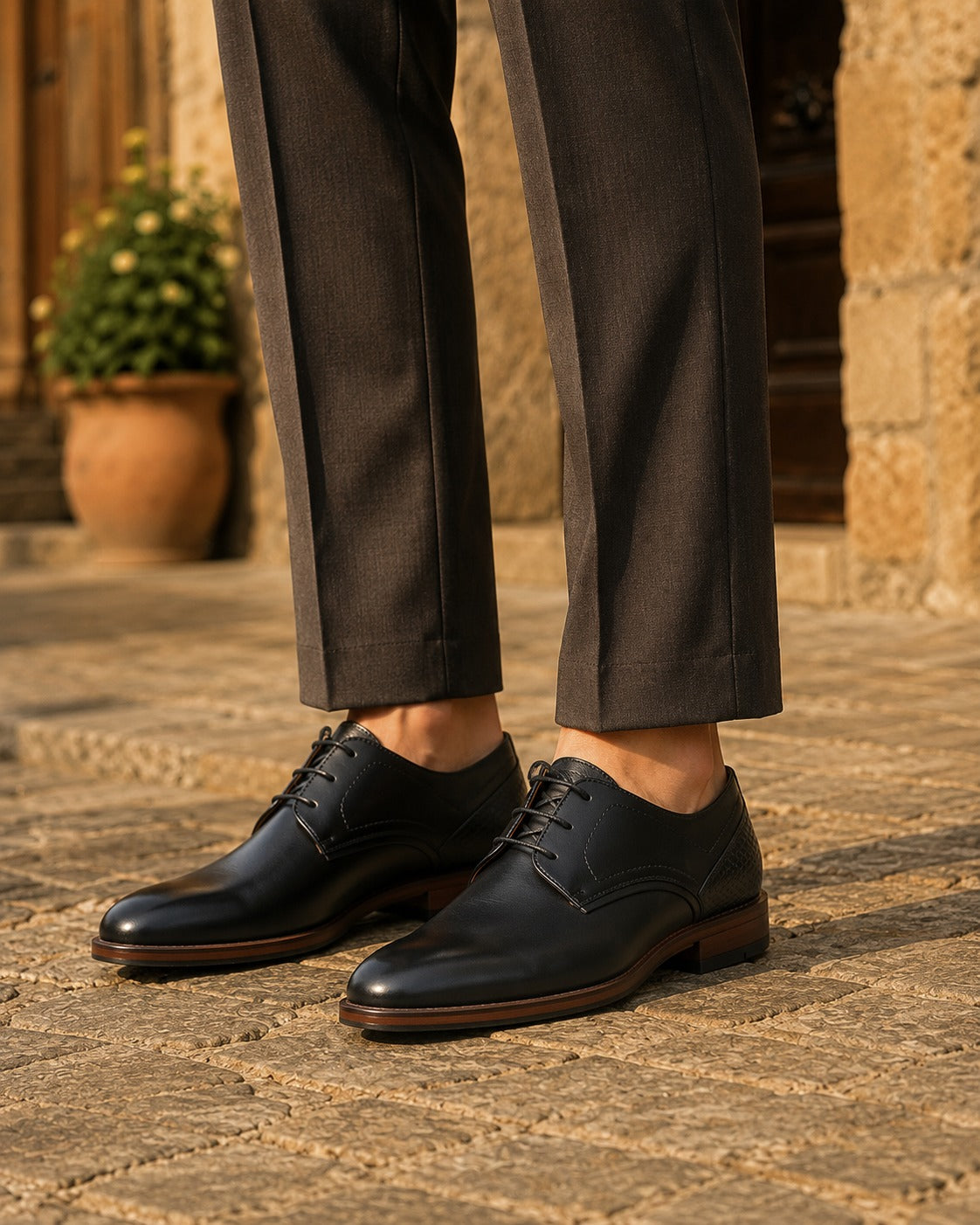 Plimmer Leather Derby Shoes Black