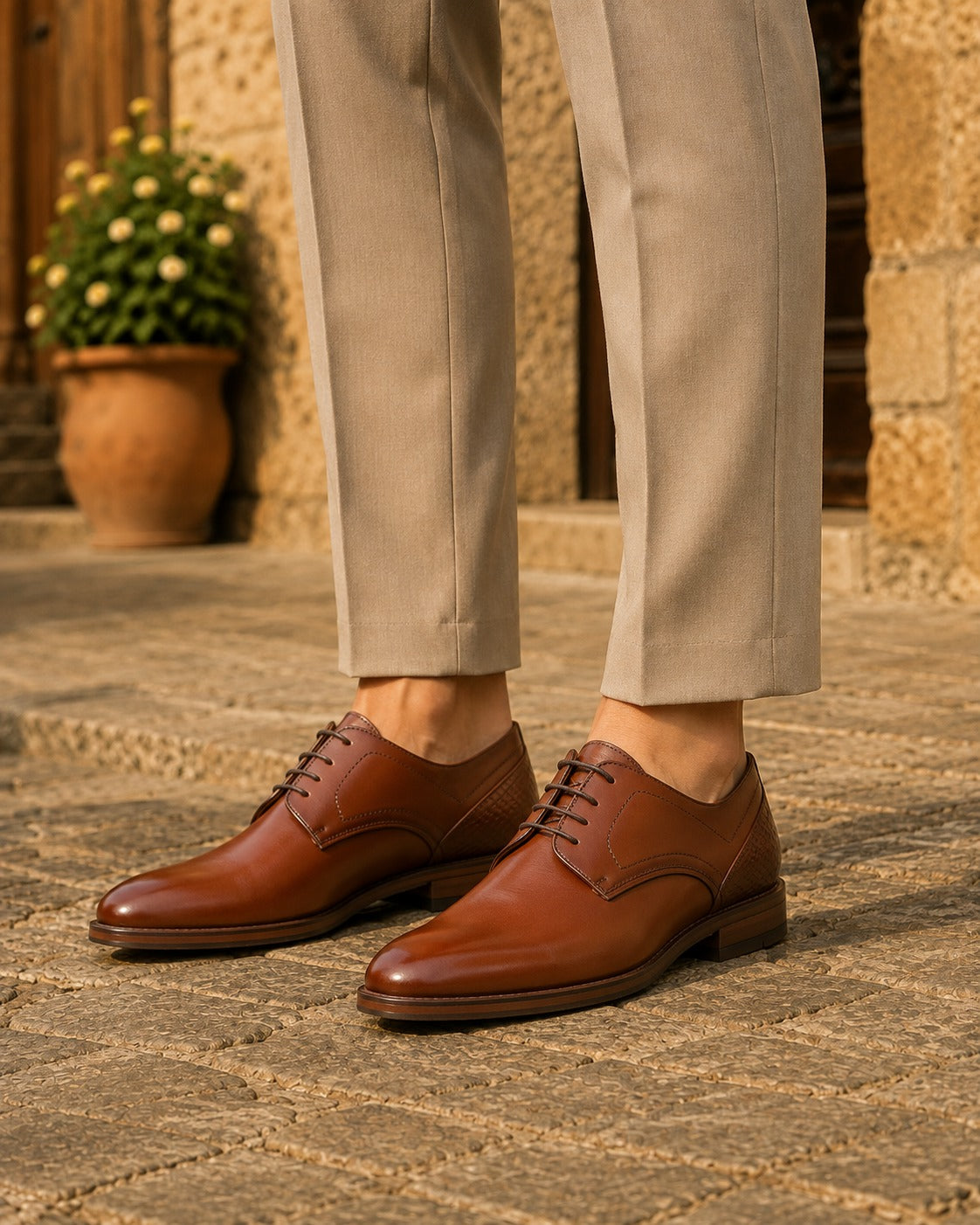 Plimmer Leather Derby Shoes Tan
