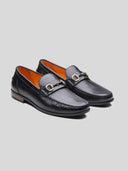 Renato Leather Loafers Slip-on Shoe  Black