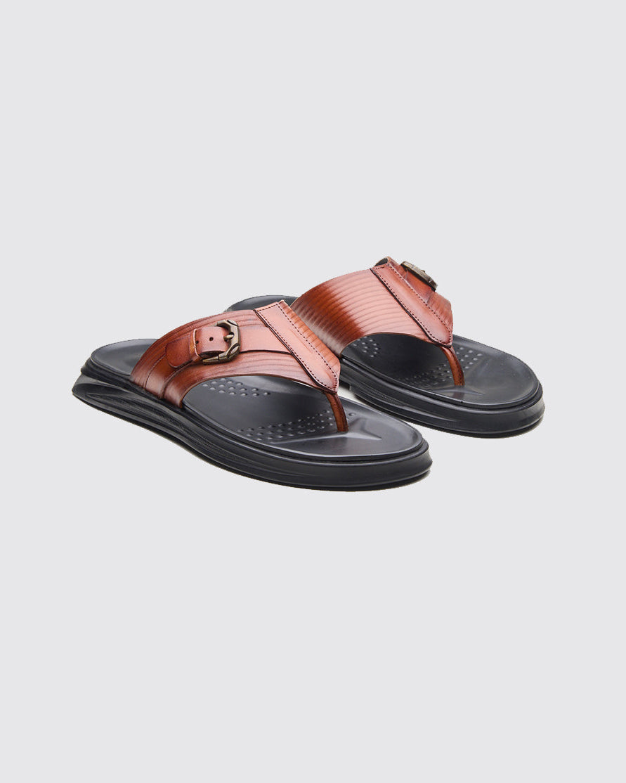 FIORE Men's Premium Leather Sandals Tan