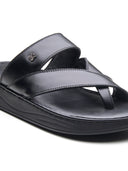 Valerio Leather Sandals Black