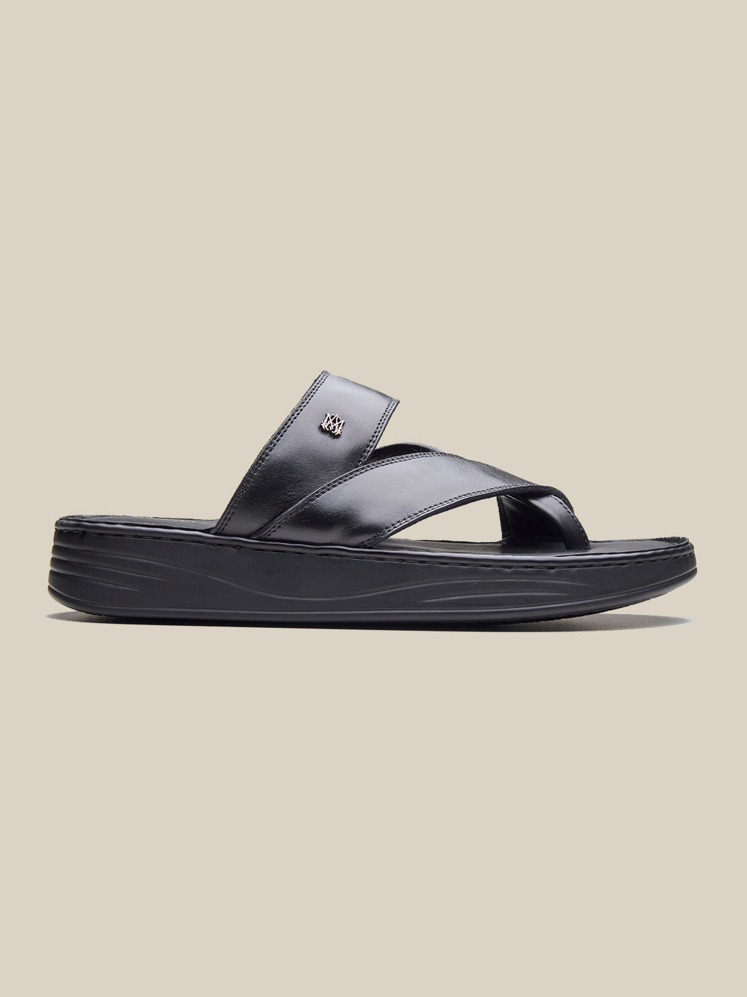 Valerio Leather Sandals Black