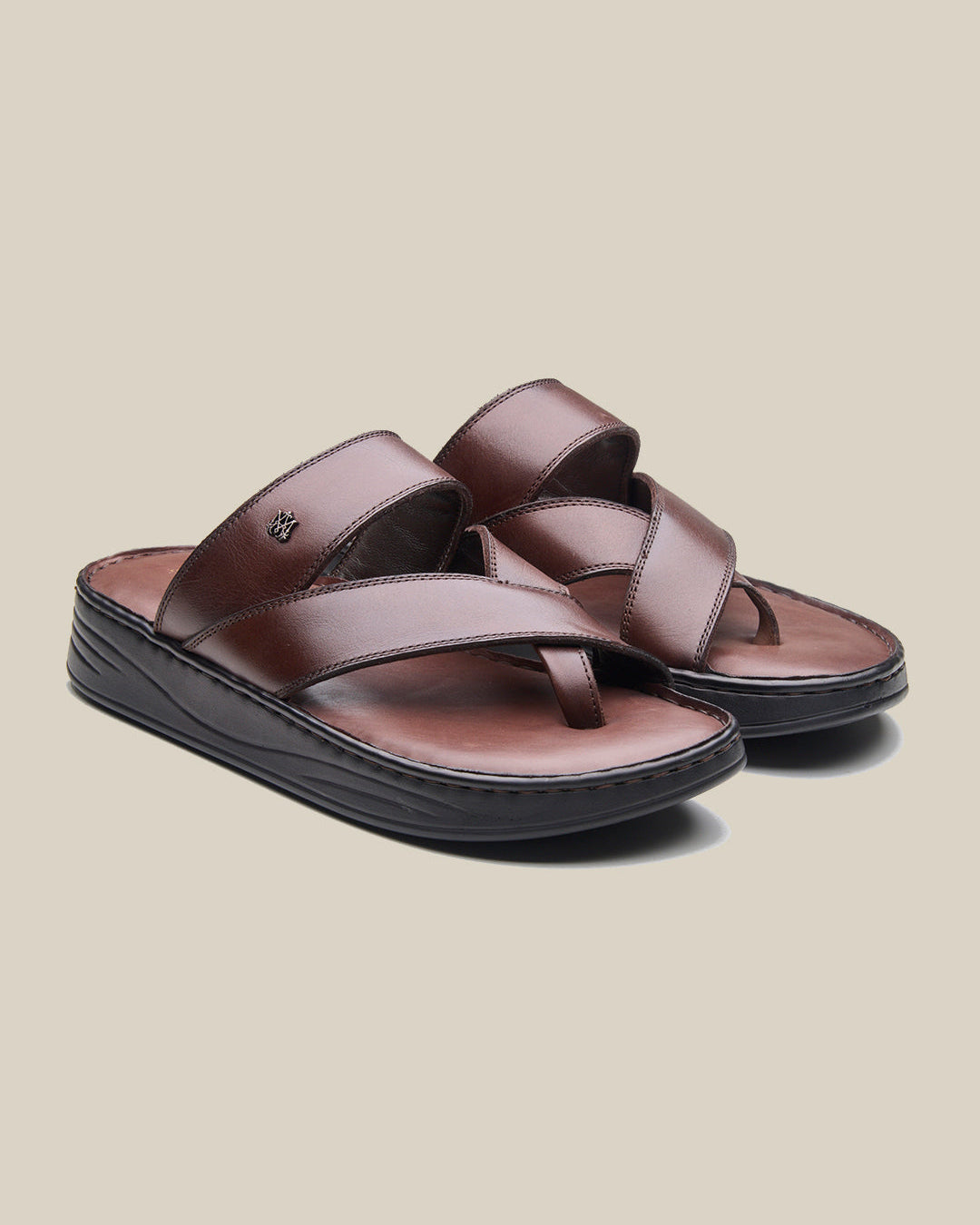 Valerio Leather Sandals Brown