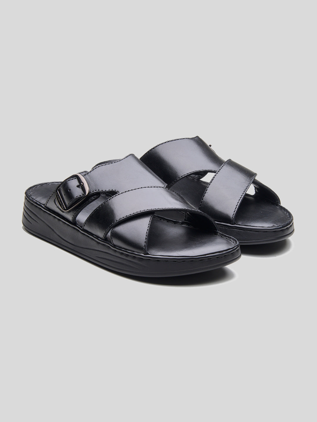 Vasco Leather Sandals Black