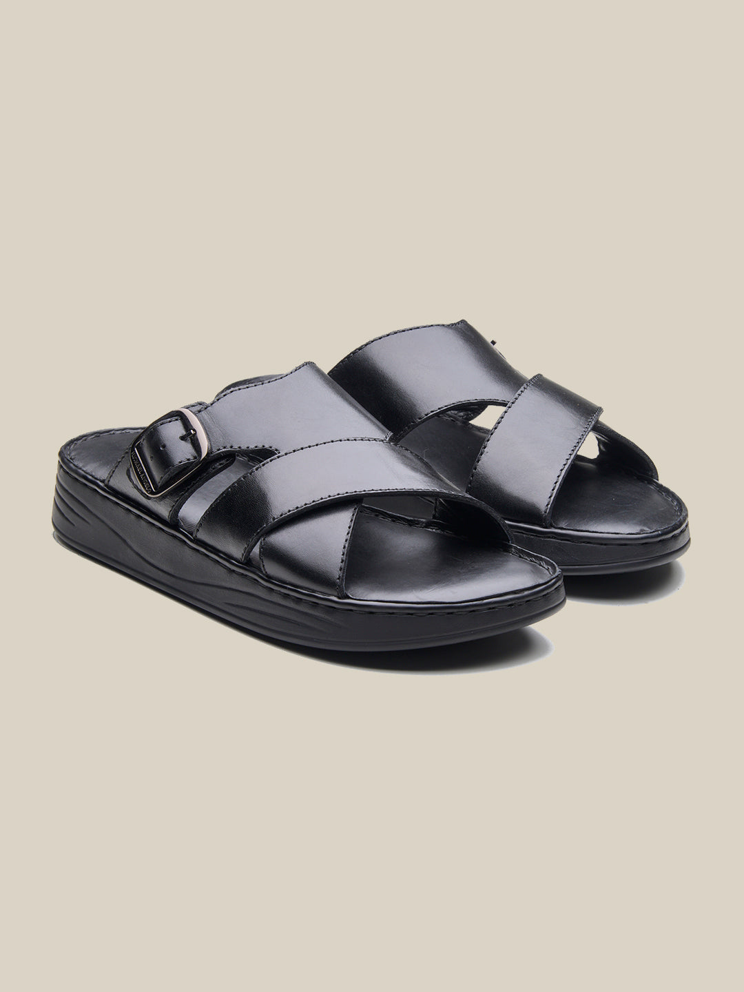 Vasco Leather Sandals Black