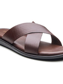 Vezio Leather Sandals Brown