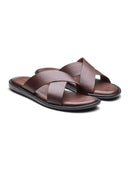 Vezio Leather Sandals Brown