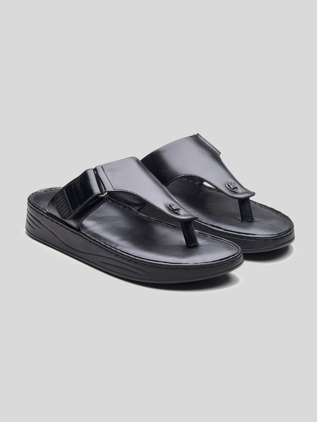 Vincen Leather Sandals Black