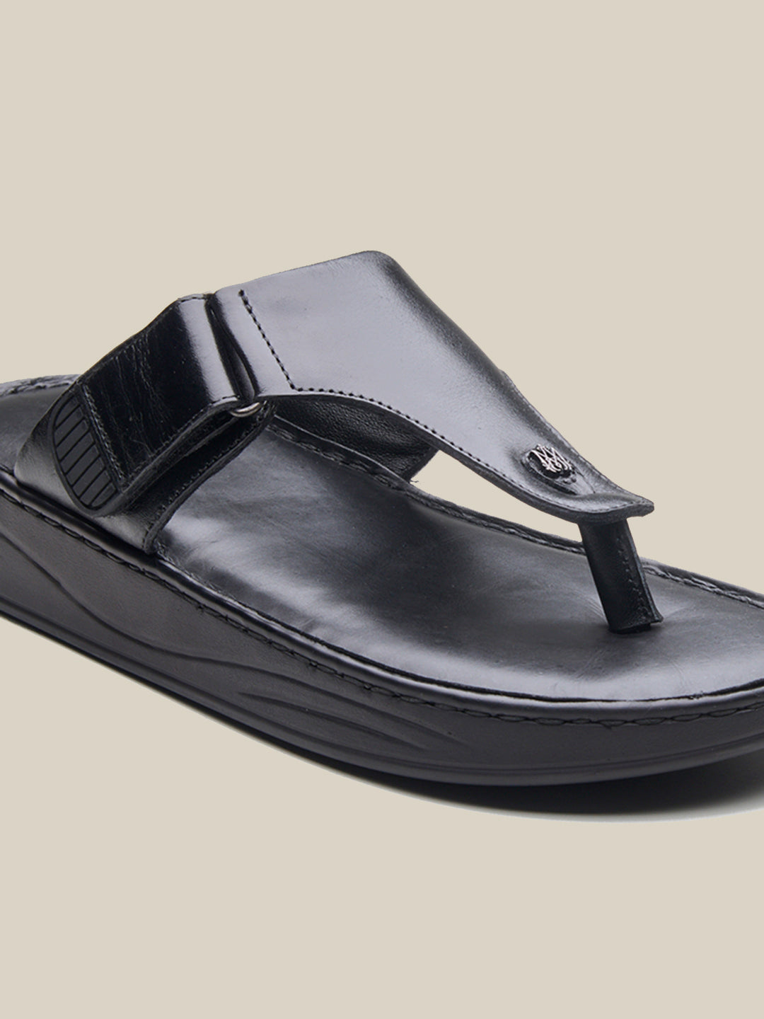 Vincen Leather Sandals Black