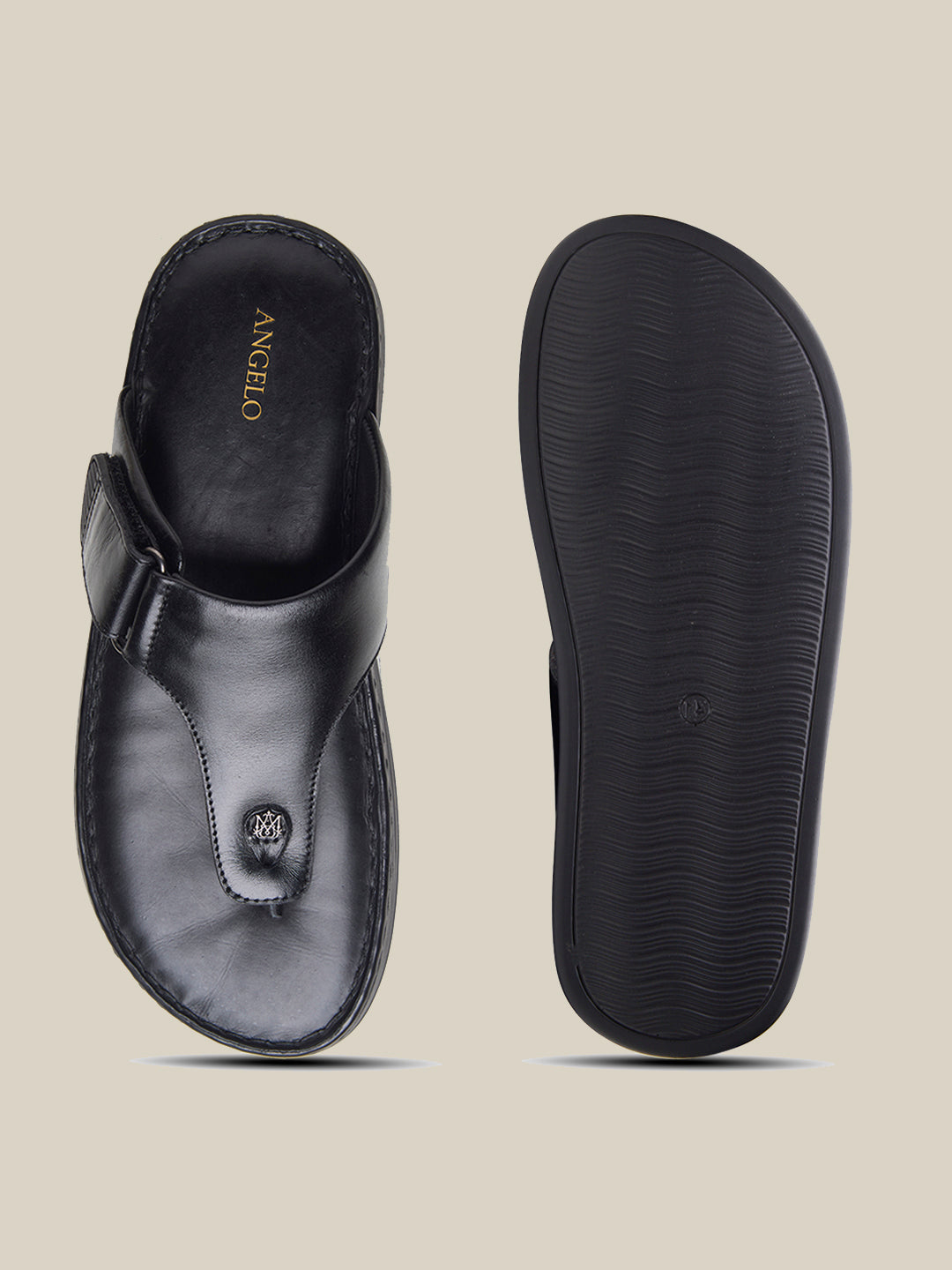 Vincen Leather Sandals Black