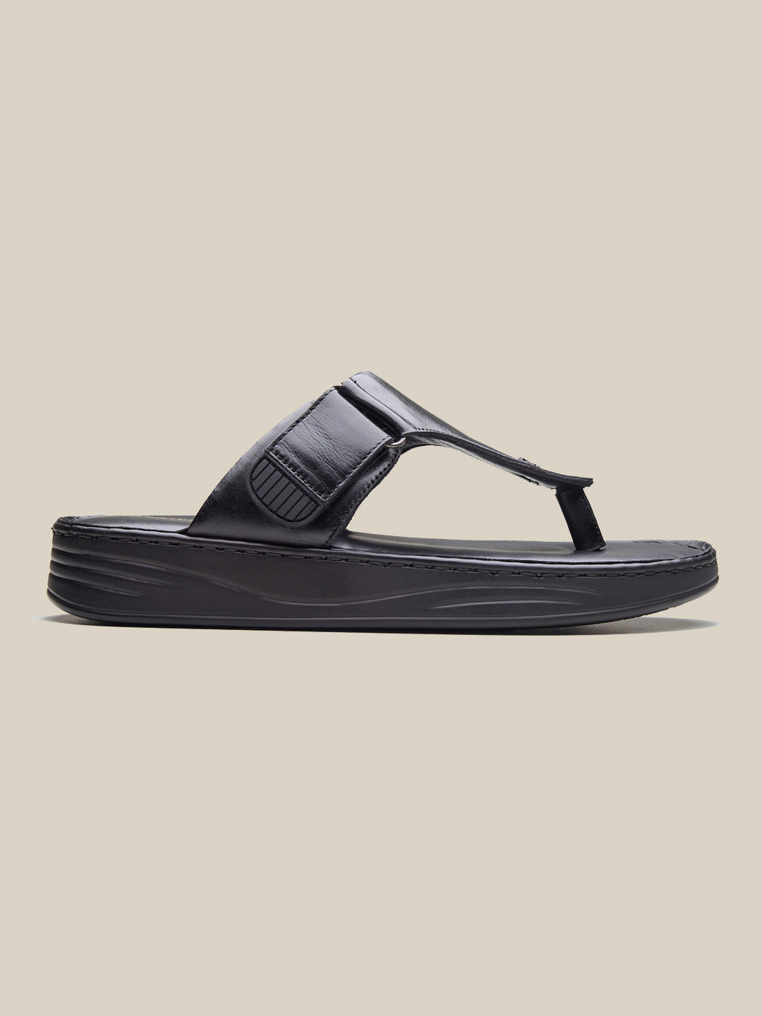 Vincen Leather Sandals Black