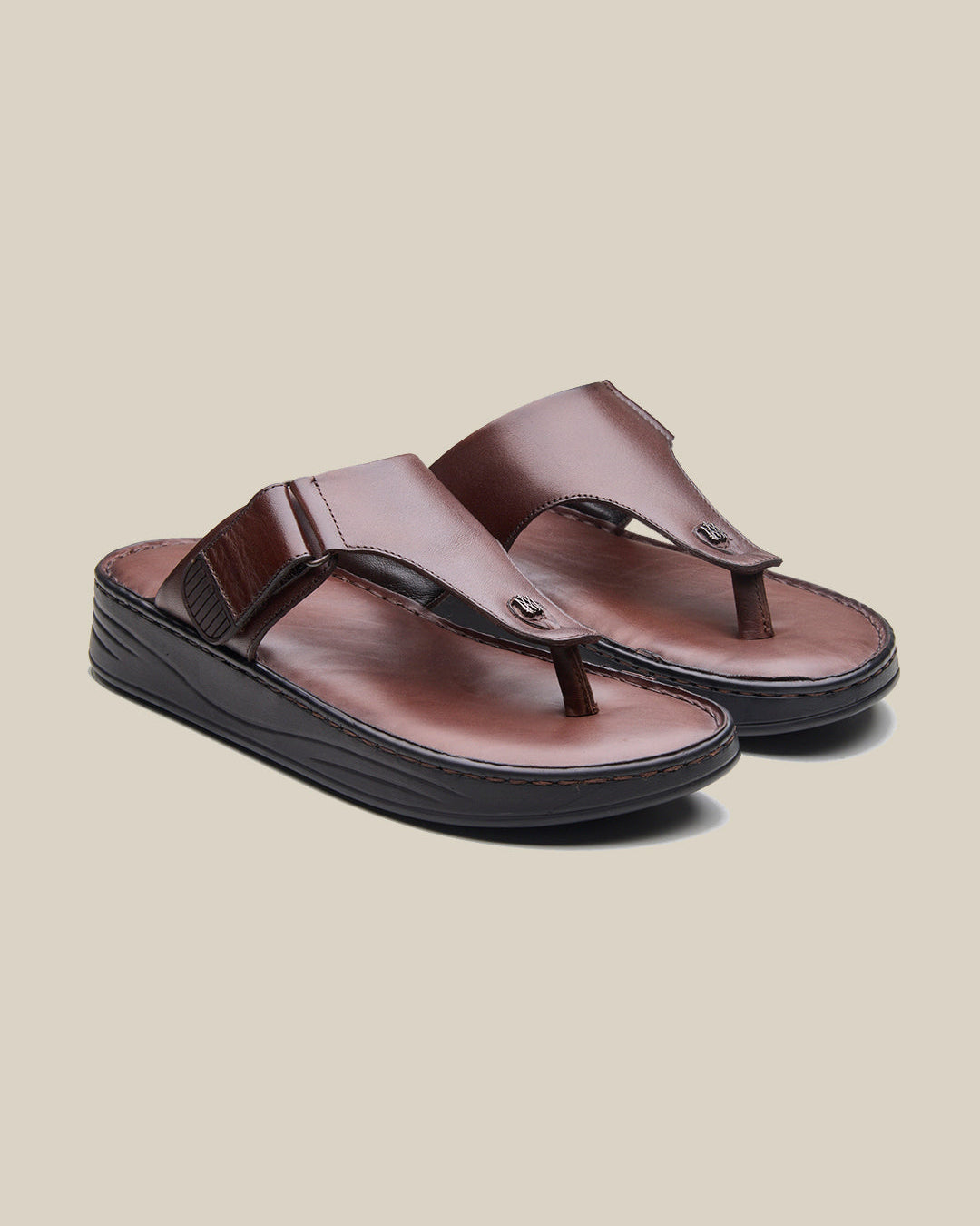Vincen Leather Sandals Brown