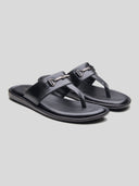 Vinyl Leather Sandals Black