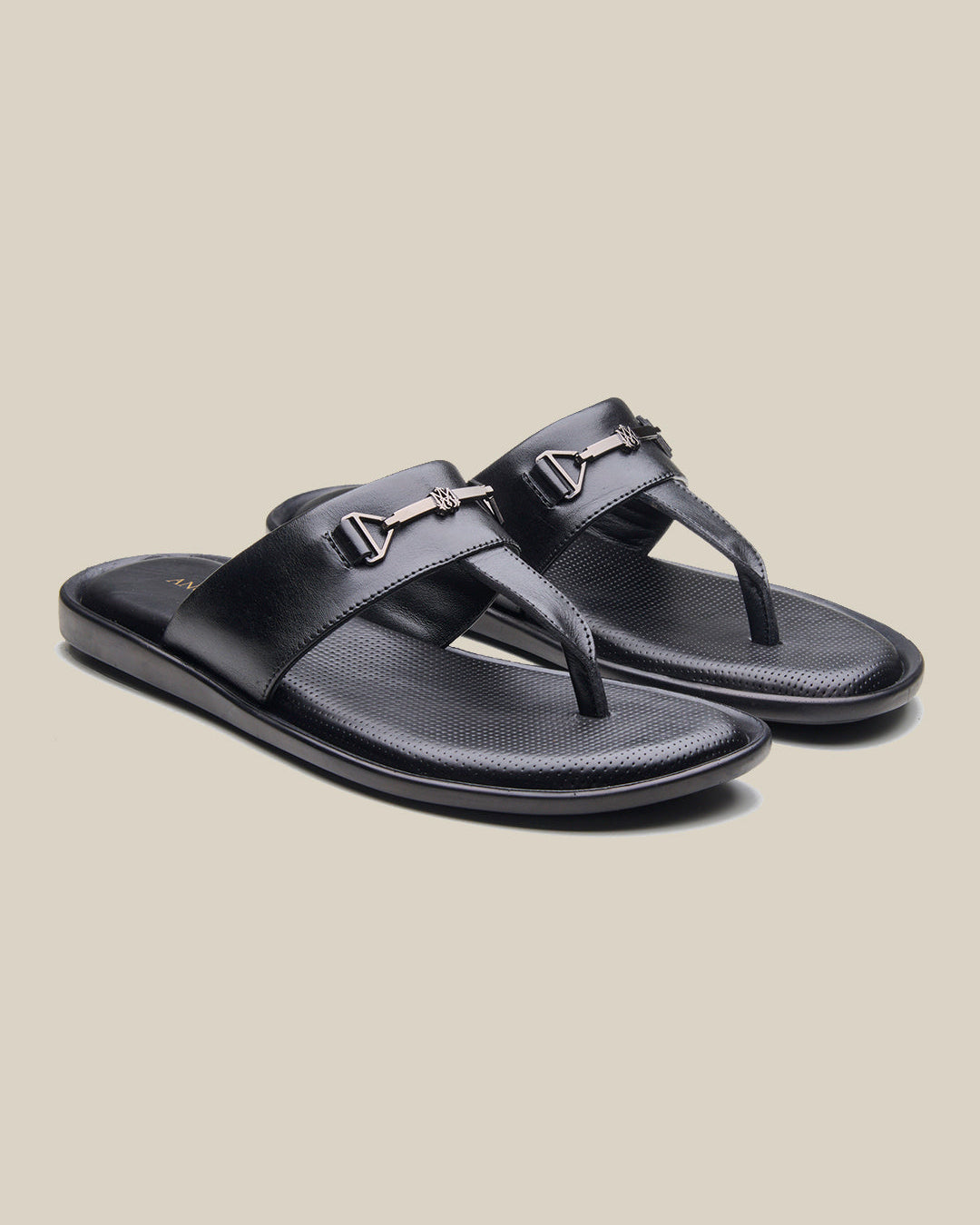 Vinyl Leather Sandals Black