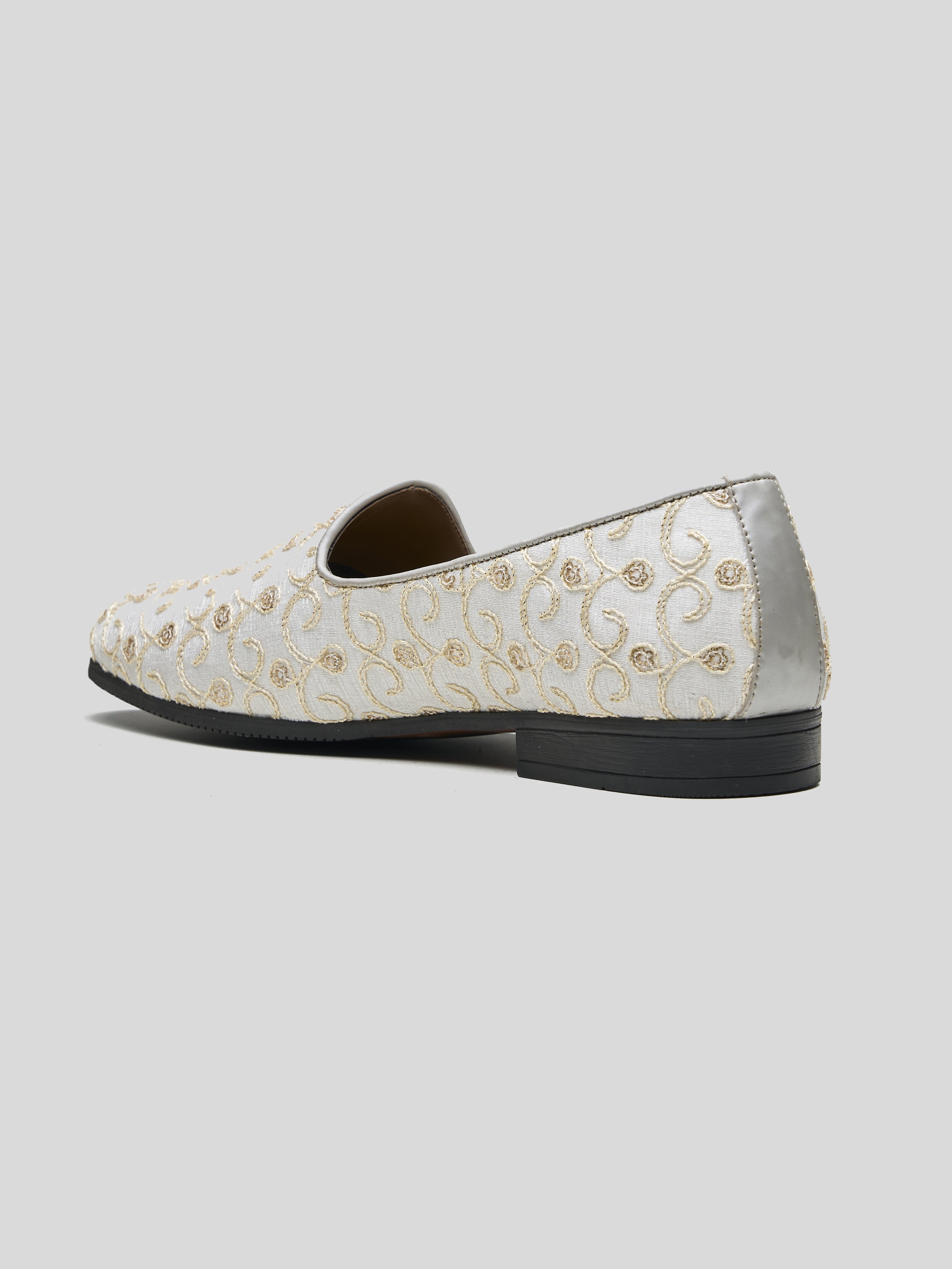 Giorgian Ethnic Slip Ons White