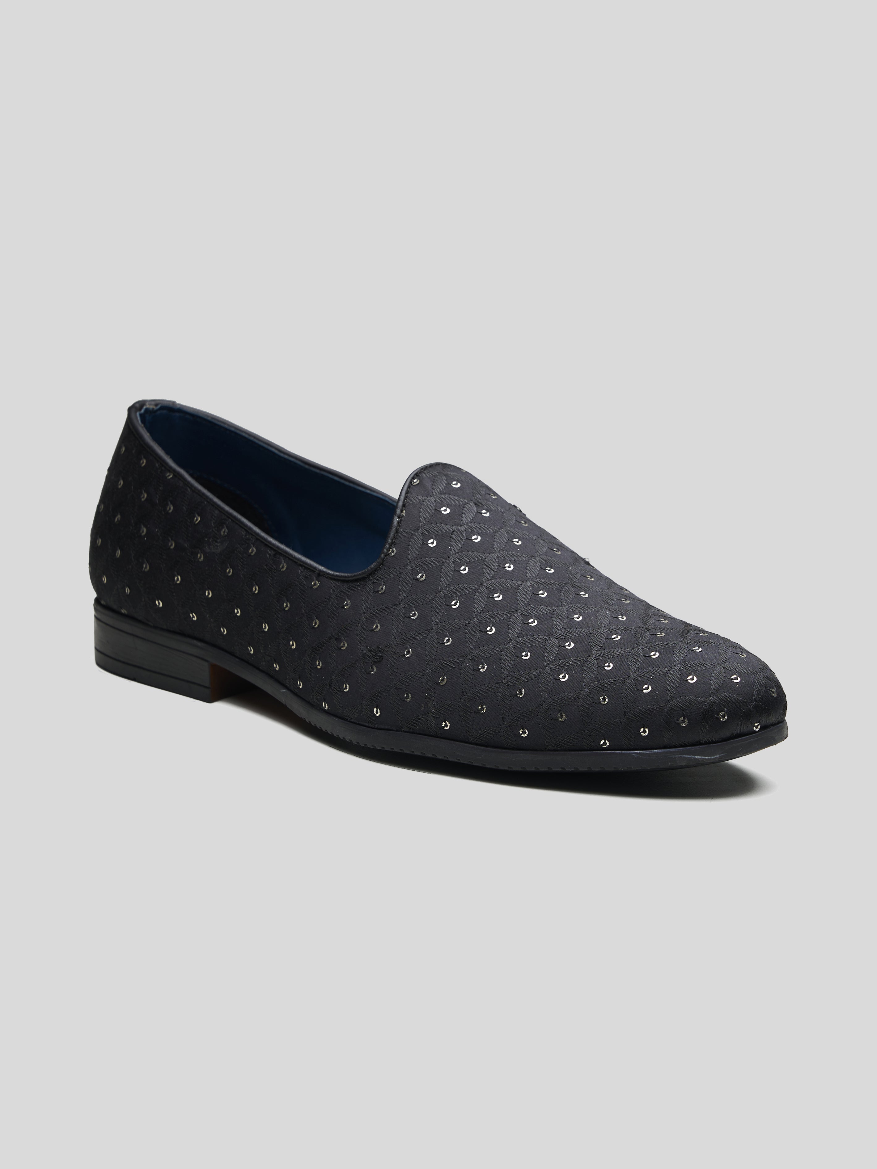 Gianni Ethnic Slip Ons Black
