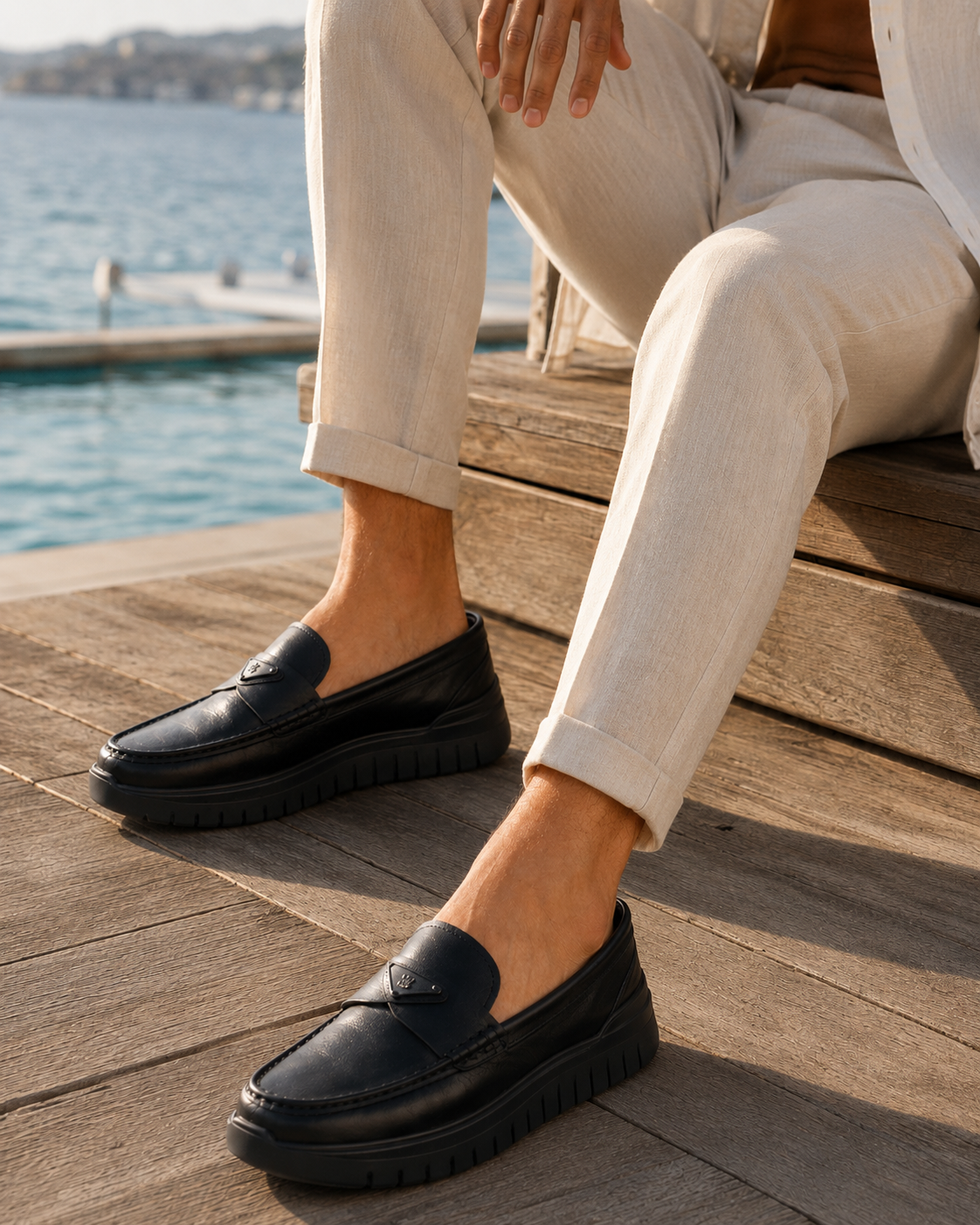 Cosimo Leather Comfort Slip-on Shoes Black