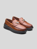 Cosimo Leather Comfort Slip-on Shoes Tan