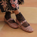 Michael Angelo's Feroce Mary Janes For Women (Peach)