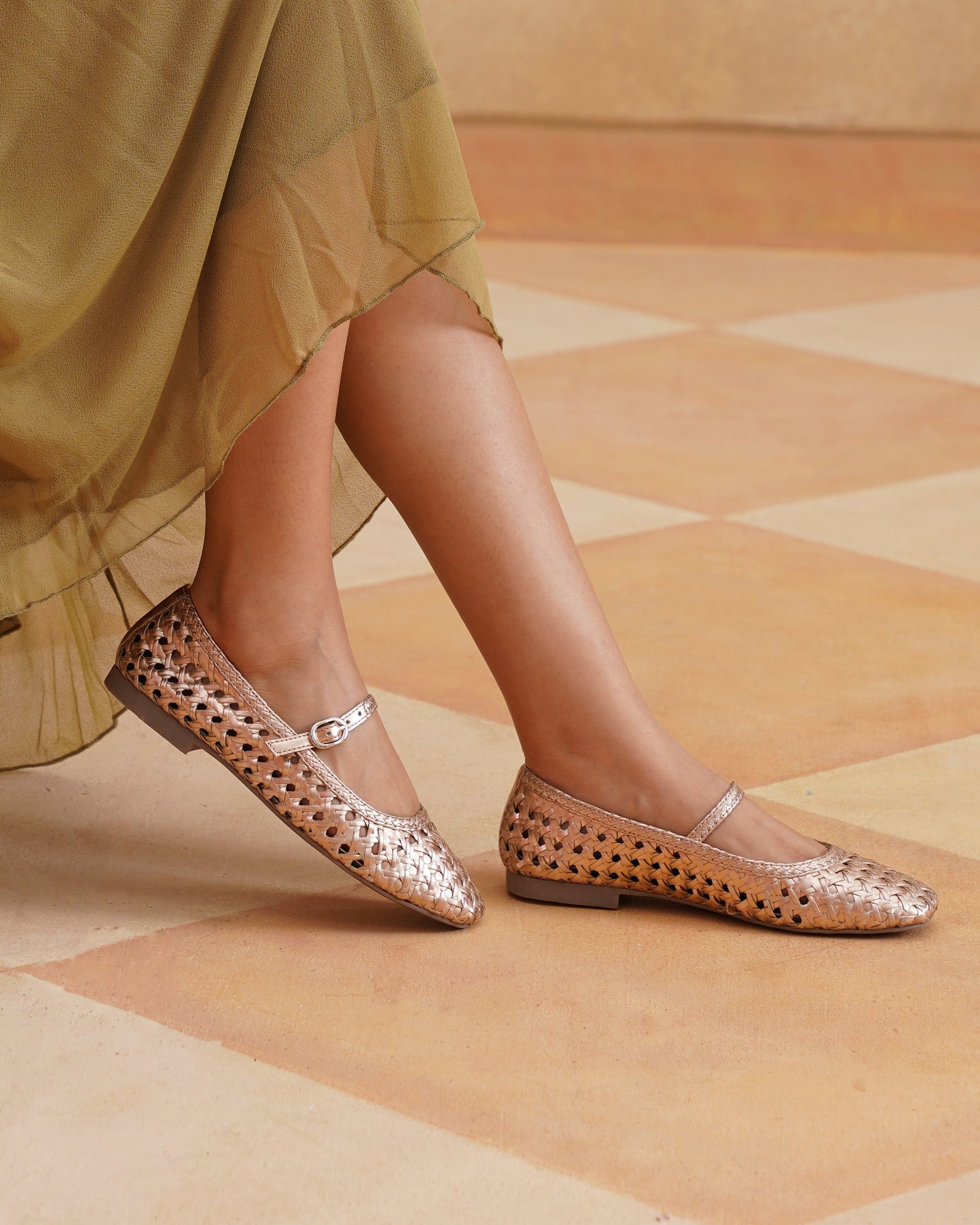 Grisete Mary Janes Rosegold