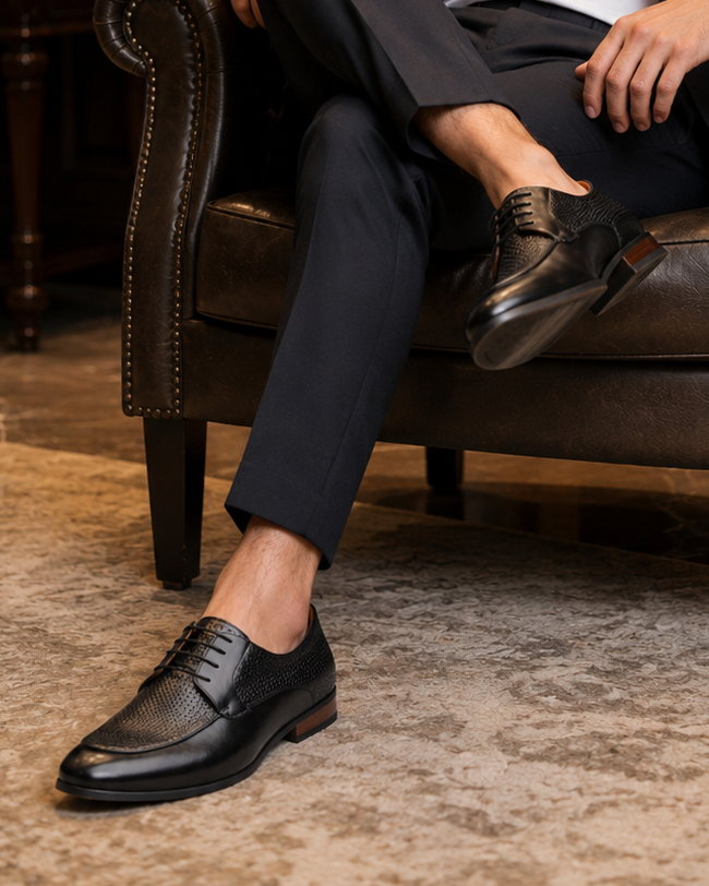 Kevin Leather Derby Shoes Black