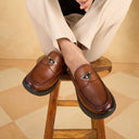 Cosimo Leather Comfort Slip-on Shoes Tan