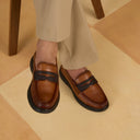 Benuto Leather Formal Slip-on Shoes Tan