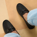Orlando Leather Loafers Slip-on Shoes Black
