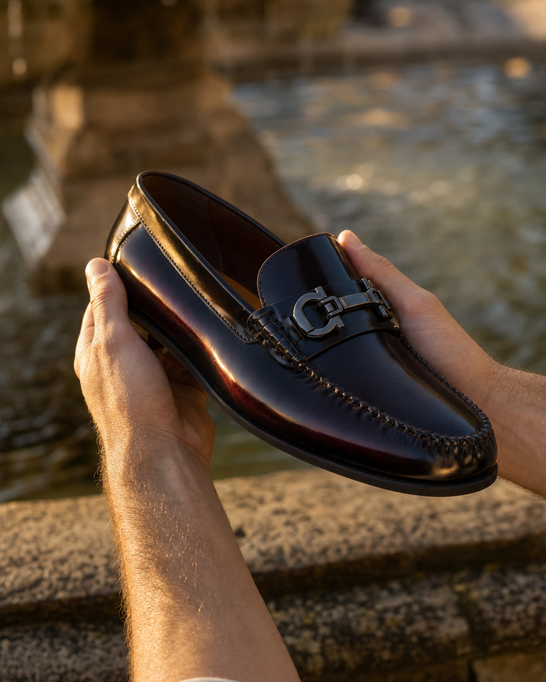 Milie Leather Loafers Cherry